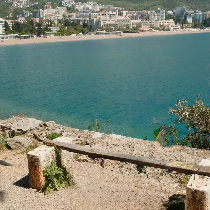 Bečići to Budva Coastal Walk, A bench with a view