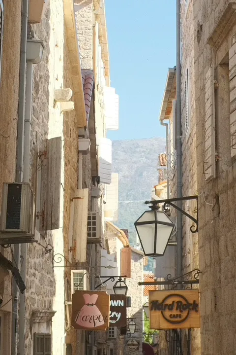 A quiet marble lane in Budva's Old Town